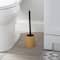 Bath Bliss Black Toilet Brush & Natural Woodgrain Holder